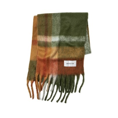 Arctic_Fox_Stockholm_GREEN_ORANGE_CHECK_Scarf_4