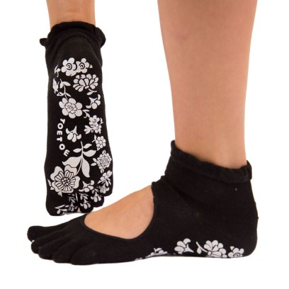 toe-socks-yoga-pilates-anti-slip-serene-ankle-black-1